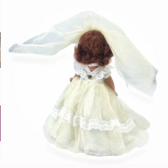 Nancy Ann Storybook Doll 5.5 in 2 joints Bride in white gown pink 🩷 1930s 1940s - Picture 4 of 6